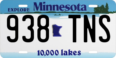 MN license plate 938TNS