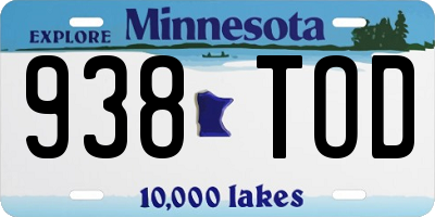 MN license plate 938TOD