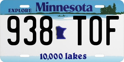 MN license plate 938TOF