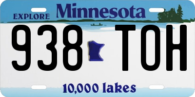 MN license plate 938TOH