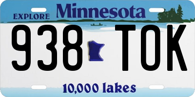 MN license plate 938TOK