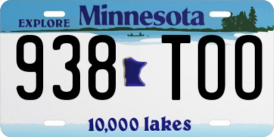 MN license plate 938TOO