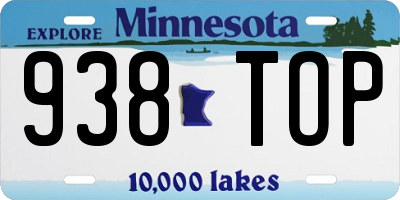 MN license plate 938TOP