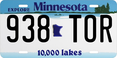 MN license plate 938TOR