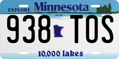MN license plate 938TOS