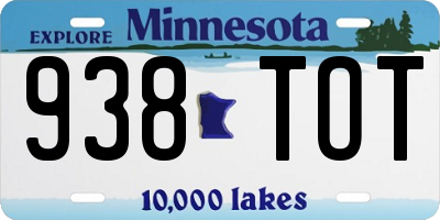 MN license plate 938TOT