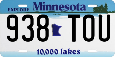 MN license plate 938TOU
