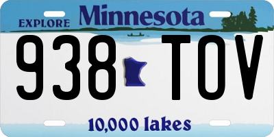 MN license plate 938TOV