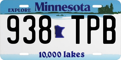 MN license plate 938TPB