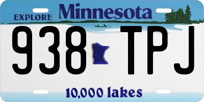 MN license plate 938TPJ