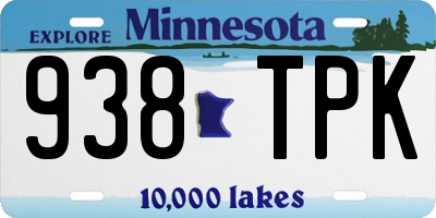 MN license plate 938TPK