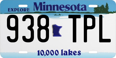 MN license plate 938TPL