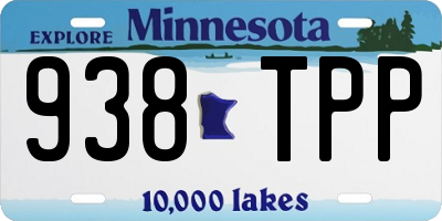 MN license plate 938TPP