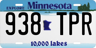 MN license plate 938TPR