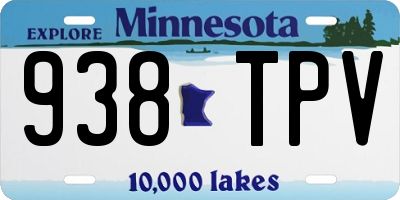 MN license plate 938TPV