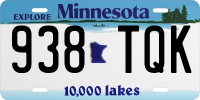 MN license plate 938TQK
