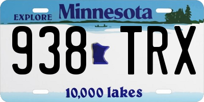 MN license plate 938TRX