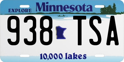 MN license plate 938TSA