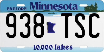 MN license plate 938TSC