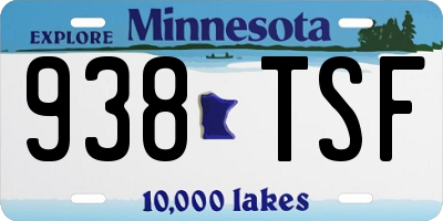 MN license plate 938TSF