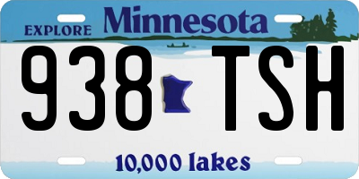 MN license plate 938TSH