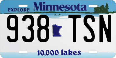 MN license plate 938TSN