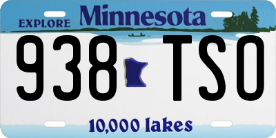 MN license plate 938TSO