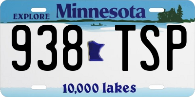 MN license plate 938TSP