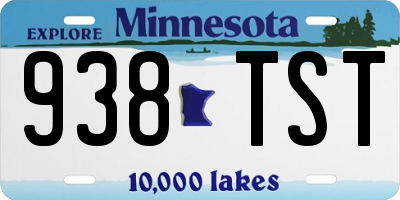 MN license plate 938TST