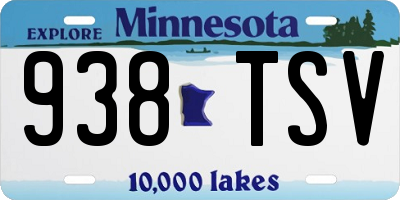 MN license plate 938TSV