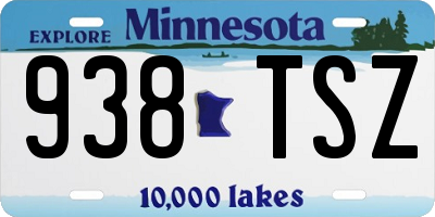 MN license plate 938TSZ