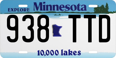 MN license plate 938TTD