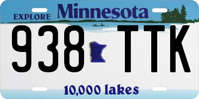 MN license plate 938TTK