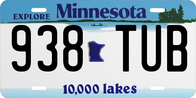 MN license plate 938TUB