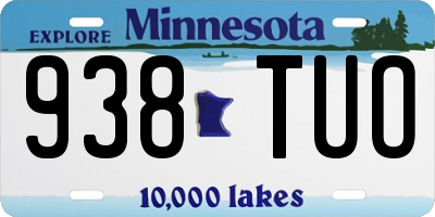 MN license plate 938TUO