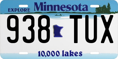 MN license plate 938TUX