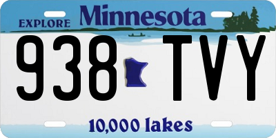 MN license plate 938TVY