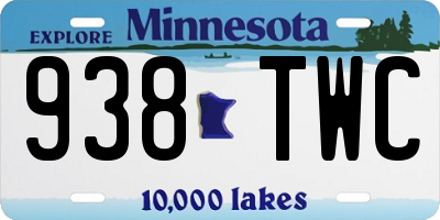 MN license plate 938TWC