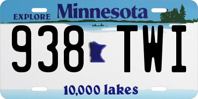 MN license plate 938TWI
