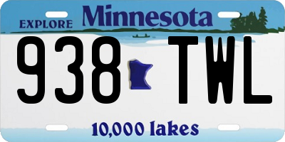 MN license plate 938TWL