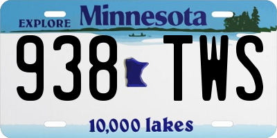 MN license plate 938TWS