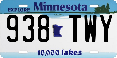MN license plate 938TWY