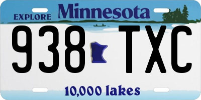 MN license plate 938TXC
