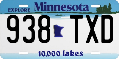 MN license plate 938TXD