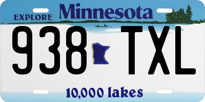 MN license plate 938TXL