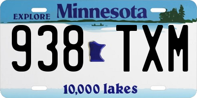 MN license plate 938TXM