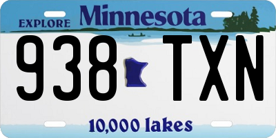 MN license plate 938TXN