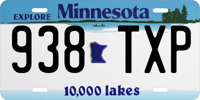 MN license plate 938TXP