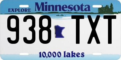 MN license plate 938TXT