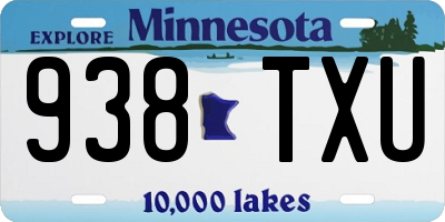 MN license plate 938TXU